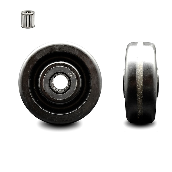 SCC - 4" Phenolic Wheel Only w/Roller Bearing - 1/2" Bore - 600 lbs Capacity